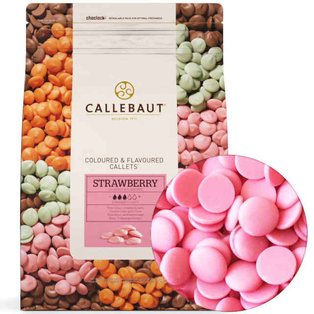 Callebaut шоколад розовый со вкусом клубники, 100гр