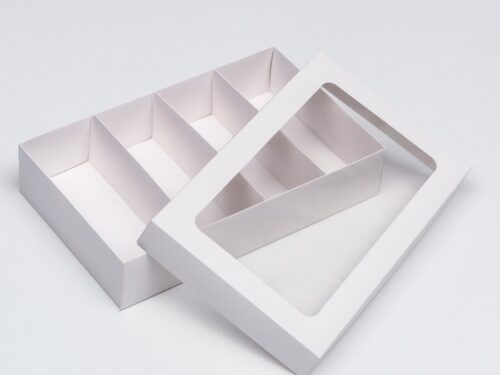 Коробка для макарун, с ложементом, белая 26,5х16,5х5,5 см
